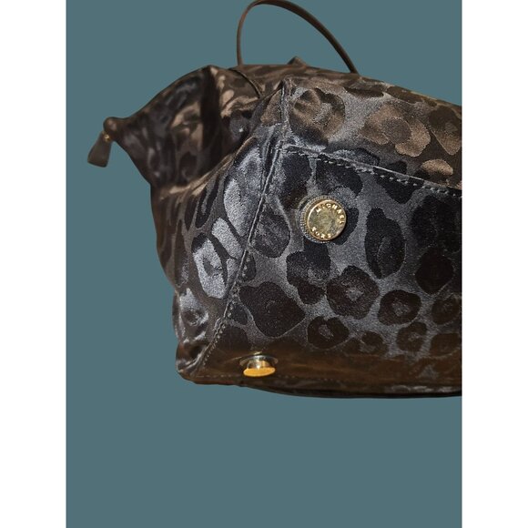 Michael Kors Kelsey Leopard Nylon Tote Shoulder Bag - Picture 7 of 16